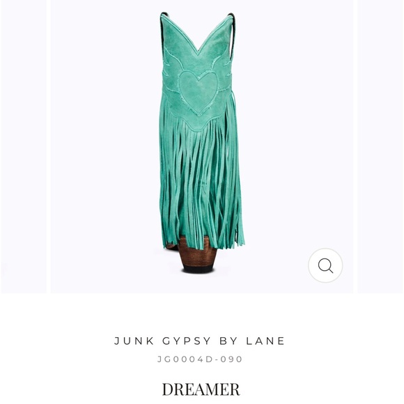 Junk Gypsy Lane Fringe Teal Cowboy 🤠 Boots 7.5 7 - Picture 7 of 16